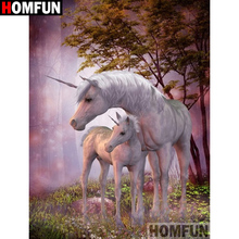 HOMFUN Full Square/Round Drill 5D DIY Diamond Painting "Animal horse" Embroidery Cross Stitch 5D Home Decor Gift A17839 2024 - buy cheap