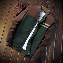 Patchwork Jacket Men Spring Autumn Casual O Neck Collar Slim Fit Jackets Men's Streetwear College Baseball Uniform 5XL Coats 2024 - buy cheap