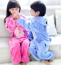 Unisex Kids Children Costume Cosplay Anime Animal Nightwear Onesie Sleepwear Blue Pink Stitch Party Halloween Pajamas 2024 - buy cheap
