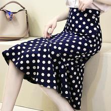 polka dot fishtail skirt women 2021 summer fashion wild high waist package hip mermaid trumpet skirt 2024 - buy cheap