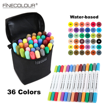 Finecolour 36 Color /set Art and Graphic Drawing Manga Water Based Ink Dual Head Fabric Marker Pen Sketch Markers Pen 2024 - buy cheap