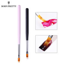 Градиентная акриловая кисть, УФ-гелевая ручка для рисования, розовая, черная деревянная ручка, инструмент для дизайна ногтей 2024 - купить недорого