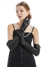 Длинные классические простые черные длинные перчатки, 60 см (23,6 дюйма) 2024 - купить недорого