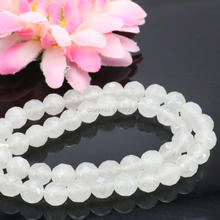 Elegant White Chalcedony loose beads Round Howlite DIY Faceted Natural Stone 15inch Fashion Jewelry making Design wholesale 8mm 2024 - buy cheap