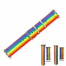 Pride rainbow nylon Watchband strap for apple Iwatch straps canvas band for iwatch 3/2/1 38 42 40 44 mm belt bracelet watchband 2024 - buy cheap