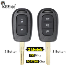 Keyecu-chave remota pcf7961, 433mhz, com 2/ 3 botões, para renault sandero, sinal mestre 3, logan clio 4, duster 2024 - compre barato