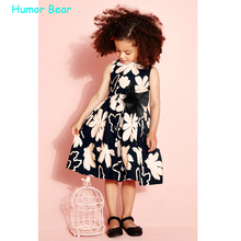 Humor Bear Sleeveless Bowknot  Girl Clothes  Dress For Infant Floral Princess Dress Children's Dresses kids Clothing 2024 - buy cheap