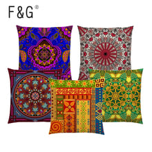 Bohemian Geometric Cushion Cover Linen Cotton Floral Pattern Gorgeous Car Sofa Home Decoration Pillowcase 2024 - buy cheap