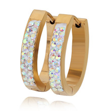 Romantic Women Gothic Rock Gold Earrings Stainless Steel Crystal Stud Earring 2024 - buy cheap