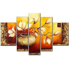 Professional Painter Team Handmade High Quality Abstract Golden Flower Oil Painting on Canvas Beautiful Vase Flower Painting 2024 - buy cheap