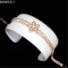 NAWEILY-pulsera de flores para mujer, brazalete de cadena de circonia cúbica exquisita, joyería femenina NS231 2024 - compra barato