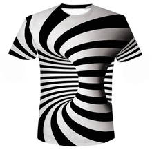Newest Summer Style Fashion Print Short sleeved Tees Men Black And White Vertigo Hypnotic colorful Printing 3D T shirt S-6XL 2024 - buy cheap