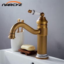 Basin Faucets Antique Brass Bathroom Sink Faucets Single Handle Vintage Deck Mount Torneiras Hot Cold Bath Mixer Water Tap XT972 2024 - buy cheap