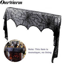 OurWarm 18*98inch Black Lace Cobweb Fireplace Scarf Spiderweb Props Halloween Decor Spider Web Mantle Horror Halloween Terror 2024 - buy cheap