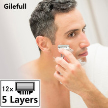 12pcs/pack Razor Blade For Men Face Care Shaving Safety Stainless Steel Shaver Cassette Replace For  Fusione 2024 - buy cheap