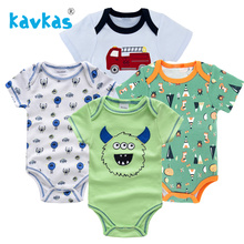Детская одежда для сна Kavkas, 4 шт./компл., детская одежда с коротким рукавом для новорожденных, одежда для маленьких мальчиков, bossa nova 2024 - купить недорого