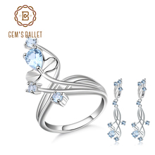 Набор украшений gemb's BALLET, набор украшений из серебра и сережек с натуральным небесно-голубым топазом, подарок для девушки 2024 - купить недорого