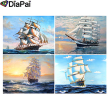 DIAPAI 100% Full Square/Round Drill 5D DIY Diamond Painting "Boat sunset scenery" 3D Embroidery Cross Stitch Home Decor 2024 - buy cheap