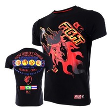 VSZAP fighting fight sports MMA short sleeved T shirt wulin wind muaythai broadcast for  fitness male muscle training clothes 2024 - buy cheap