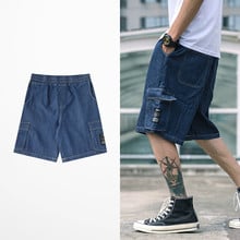 Tide Brand Fashion Design Multi Pockets Shorts Male Black Blue Denim Shorts Men Retro Skateboard Hip Hop Summer Men Jeans Shorts 2024 - buy cheap