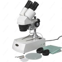 Microscopio estéreo Binocular para estudiantes, microscopio estéreo con AmScope 10X y 30X, con luces superiores e inferiores, SE305-P 2024 - compra barato