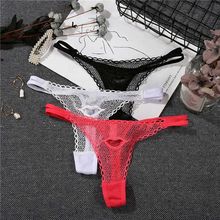 Novo sexy lingerie g-string transparente lingerie renda floral pura cintura baixa cuecas sem costura t-volta calcinha 2024 - compre barato