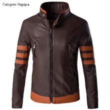 Jaqueta corta-vento masculina plus m-5xl, couro pu wolverines, preto, slim fit, motociclista, jaqueta tática, para homens 2024 - compre barato