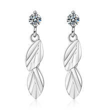 Everoyal Top Quality Crystal Leaf Girls Earrings Jewelry For Girls Birthday New Arrival Silver 925 Earrings Female Accessories 2024 - buy cheap