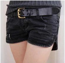 Más nuevo de verano bajo la cintura Shorts de vaquero sueltos S/2Xl vaqueros pantalones cortos casuales Sexy Punk remache agujero pantalones vaqueros Mini J2307 2024 - compra barato