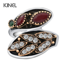 2016 Fashion Vintage Engagement Ring For Women Silver Color Mosaic Resin And AAA Crystal Jewelry Superestrella 2024 - buy cheap