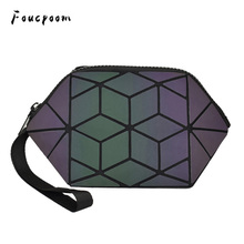 Cosmetic Bag Women Geometric Cosmetic Organizer Luminous Women Cosmetic Necessaire Changeable Make Up Bags Travel Storage Pouch 2024 - buy cheap