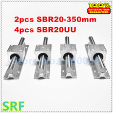 Free shipping 2set  SBR20 L350mm  linear guide support rail with 4pcs SBR20UU  Slide Blocks 2024 - buy cheap