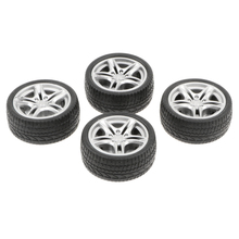 4pcs 1: 10 Drift Car Racing Car 5 Spoke Black Wheel Rims & Rubber Tires 48mm Diecast Playset Accessories 2024 - buy cheap