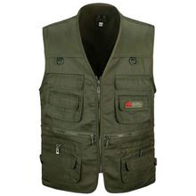 Men's Fishing Vest with Multi-Pocket Zip for Photography / Hunting / Travel Outdoor Sport - Green Army, XL 2024 - buy cheap