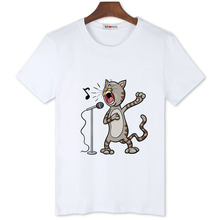 BGtomato-Camiseta con estampado de gato cantante para hombre, camisas divertidas súper bonitas, tops casuales de estilo popular, camisetas de hip hop 2024 - compra barato