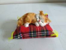 simulation cat model plastic&furs yellow cat with mat 10x9x5cm handicraft prop home decoration gift p0168 2024 - buy cheap