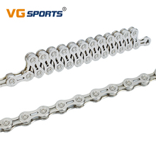 VG sports MTB Bicycle chain 10 speed bike chain Half Hollow 116L mountain bike road bike chains 10S ultralight 264g boxed silver 2024 - buy cheap