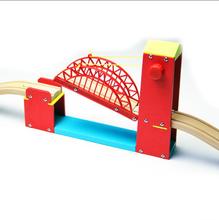 Красная подвеска EDWONE, L-образный мост, деревянный магнитный поезд, Буковый Деревянный Железнодорожный трек, аксессуары для деревянных треков Biro 2024 - купить недорого