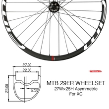 27 мм широкий ассиметричный карбоновый горный велосипед XC/Trail wheels сквозной клинчерный бескамерный 29er набор колес для горного велосипеда 2024 - купить недорого