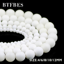 BTFBES AAA Matte Natural White Tridacna Stone Beads Round 4 6 8 10 12mm Giant clam shell Loose Beads Jewelry Bracelet Making DIY 2024 - buy cheap