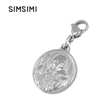 Simsimi The Saint Benedict Medal Pendants solid Charms Saint Juan Diego Pendants Tags with lobster clasp stainless steel 10pcs 2024 - buy cheap