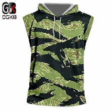 OGKB  Sleeveless Hooded Tank Top Man Fashion O Neck 3D Printied Geometric Colorful Striped 6XL Clothes Men Thin 2024 - buy cheap