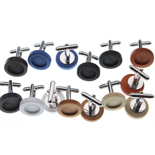 10 pcs 12mm Madeira Configurações Cabochão Base Redonda Francês Cuff Links Abotoaduras Em Branco Configuração da Bandeja Em Branco Resultados Da Jóia Diy z1130 2024 - compre barato