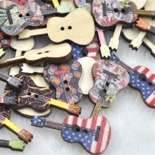 10/50/100pcs Mixed Guitar Wooden Sewing Buttons For Clothing Needlework Scrapbooking Wood Botones 36X18mm Crafts WB230 2024 - buy cheap
