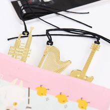 1PC Cute Gold Metal Bookmark Fashion Music Piano Guitar Bookmark for Book Creative Gift Korean Stationery 2024 - buy cheap
