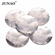 JUNAO 52 мм Пришивные большие прозрачные белые стразы большие круглые акриловые драгоценные камни стразы искусственные камни для шитья 2024 - купить недорого
