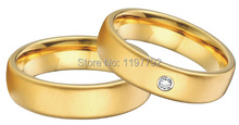 tailor made his and her rings  yellow gold color health titanium steel engagement ring jewelry wedding bands sets 2024 - buy cheap