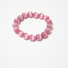 Cuentas de Piedra Rosa para mujer, pulsera de ópalo de ojo de gato suave Natural para meditación, joyería curativa de 8 y 10mm 2024 - compra barato