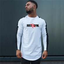 Muscleguys Autumn Fashion Casual Slim Elastic Soft Long Sleeve Men T Shirts Male Slim Fit Tee shirt homme just gyms fitness tops 2024 - buy cheap