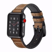 Soft Silicone + Leather Replacement Sport Band For Apple Watch Series 1 2 3 4 42mm 38mm Wrist Bracelet Strap 40mm 44mm Sports 2024 - buy cheap